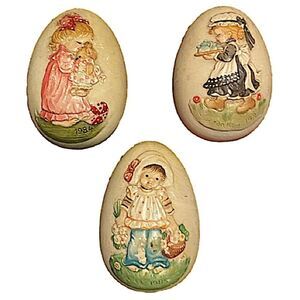 ANRI Italy Collectible 1984, 1985 & 1986 Sarah Kay Eggs Vintage
